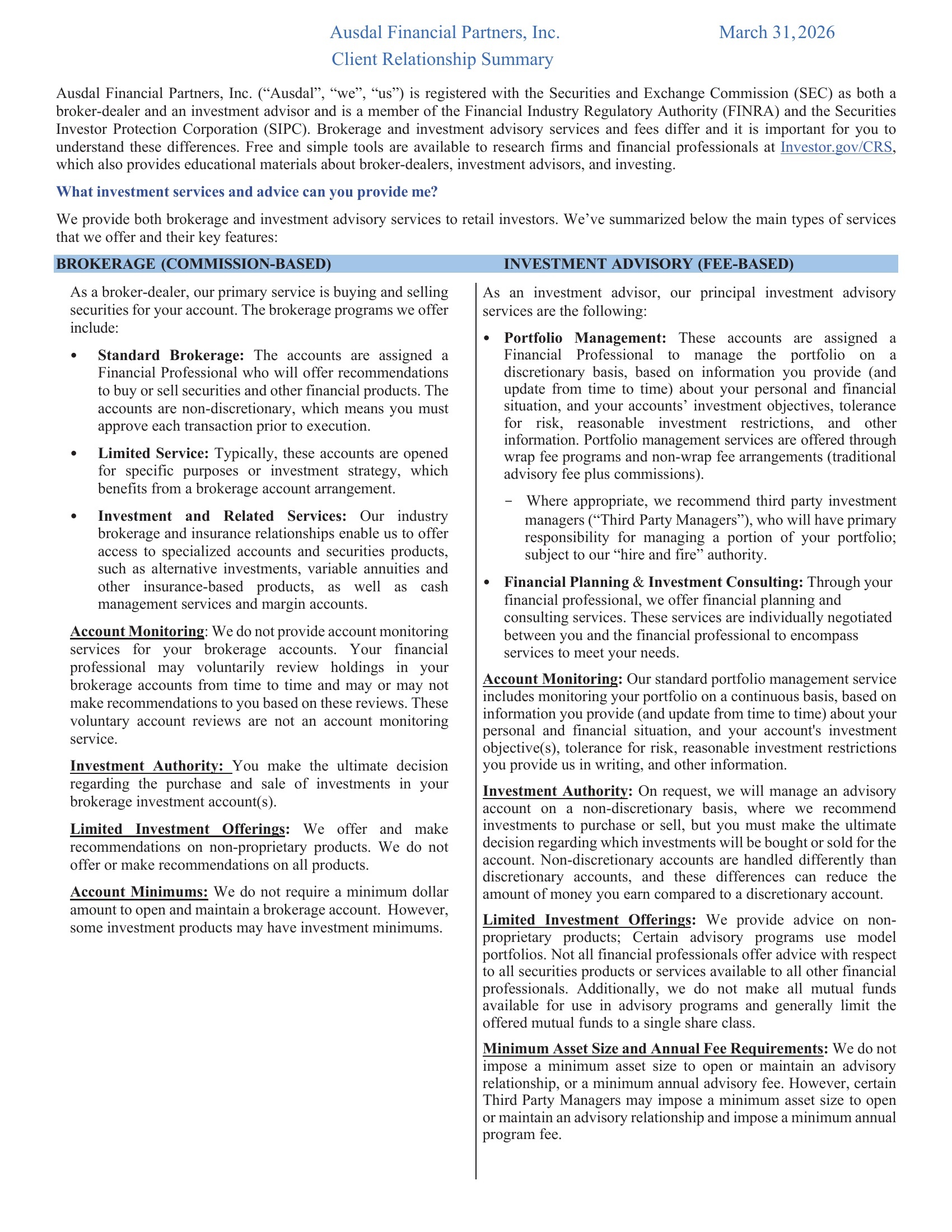 Form CRS 2026 P1